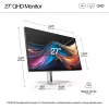 HP Series 7 Pro 27 colių QHD Monitor - 727pq, 68,6 cm (27 colių), 2560 x 1440 pikselių, Quad HD, LCD, 5 ms, Juoda