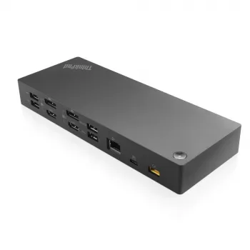 Lenovo 40AF0135UK dokavimo stotelė / prievadų kartotuvas, laidinis USB 3.2 Gen 1 (3.1 Gen 1) Type-C, juoda