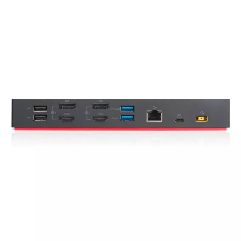 Lenovo 40AF0135UK dokavimo stotelė / prievadų kartotuvas, laidinis USB 3.2 Gen 1 (3.1 Gen 1) Type-C, juoda