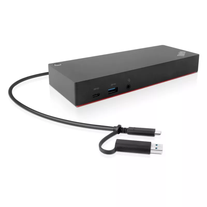 Lenovo 40AF0135UK dokavimo stotelė / prievadų kartotuvas, laidinis USB 3.2 Gen 1 (3.1 Gen 1) Type-C, juoda