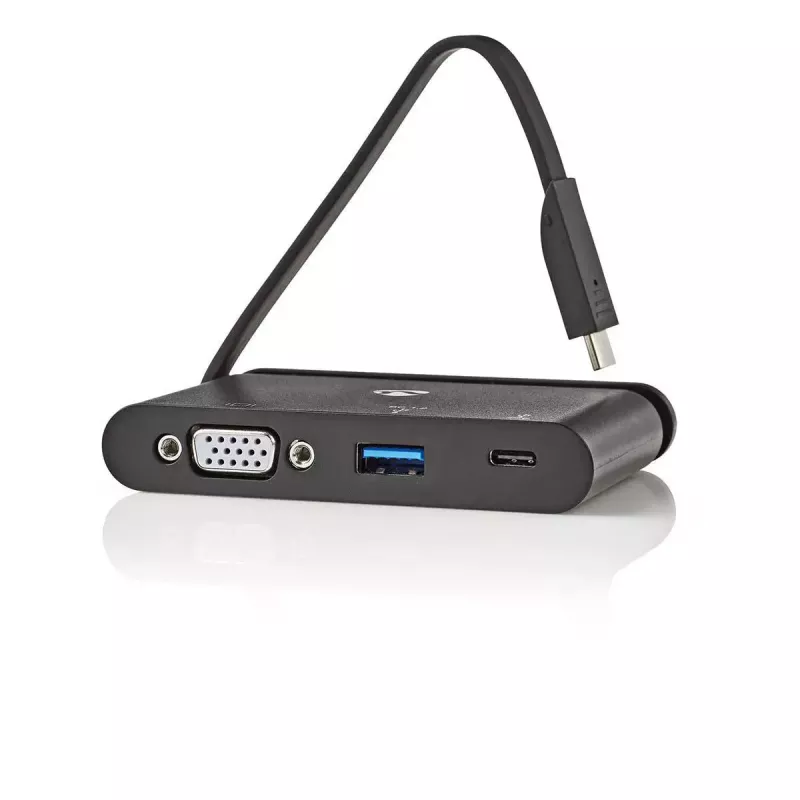 Nedis TCARF220BK USB-C adapteris USB 3.1, USB Type-A / USB Type-C / 1x VGA, juodas
