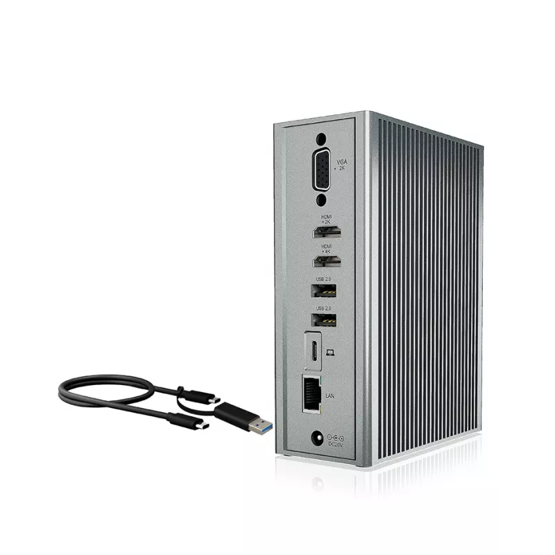 ICY BOX IB-DK2262AC laidinė USB 3.2 Gen 1 (3.1 Gen 1) Type-C dokų stotelė, antracitinė