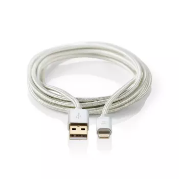 Mobiliojo telefono laidas Nedis CCTB39300AL10 aliuminis 1 m USB A Lightning