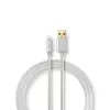 Mobiliojo telefono kabelis Nedis CCTB39300AL30 aliuminis 3 m USB A Lightning