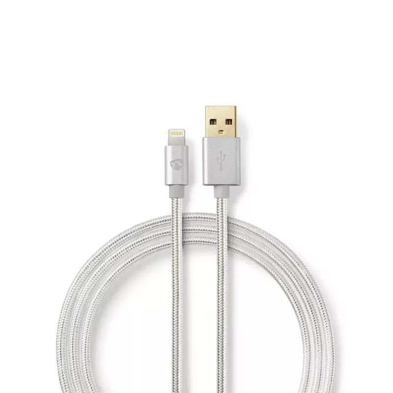 Mobiliojo telefono kabelis Nedis CCTB39300AL30 aliuminis 3 m USB A Lightning