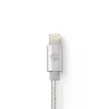 Mobiliojo telefono kabelis Nedis CCTB39300AL30 aliuminis 3 m USB A Lightning