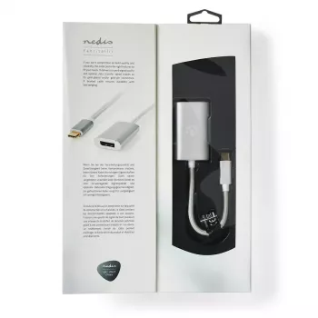 Vaizdo kabelio adapteris Nedis CCTB64480AL02 0,2 m USB Type-C DisplayPort sidabrinis