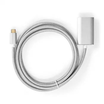 Nedis CCTB64680AL20 vaizdo kabelio adapteris 2 m HDMI A tipo USB Type-C sidabrinis