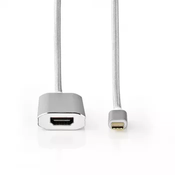 Nedis CCTB64680AL20 vaizdo kabelio adapteris 2 m HDMI A tipo USB Type-C sidabrinis