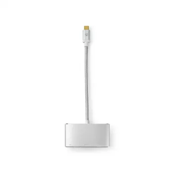 Nedis CCTB64760AL02 3-in-1 USB-C adapteris su VGA, aliumininis, 0.2 m