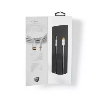 Audio kabelis Nedis CCTB65940AL10 1 m USB C – 3,5 mm aliuminis
