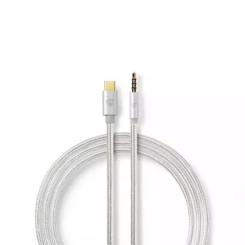 Audio kabelis Nedis CCTB65940AL10 1 m USB C – 3,5 mm aliuminis