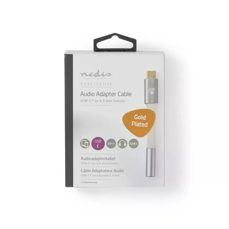 Garso adapteris Nedis CCTB65950AL008 3,5 mm lizdas – USB kištukas 0,08 m aliuminis