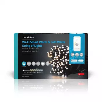 Nedis WIFILX02W100 LED dekoratyvi apšvietimo juosta 100 LED, 3,21 W, 10 m, IP65, balta