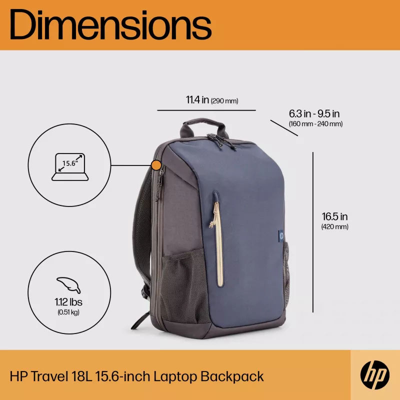 HP Travel 18 Litrų 15.6 Blue Night kuprinė nešiojamam kompiuteriui
