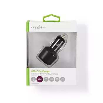 Automobilinis įkroviklis Nedis CCPD30W100BK 30 W USB-C PD + USB-A QC juodas