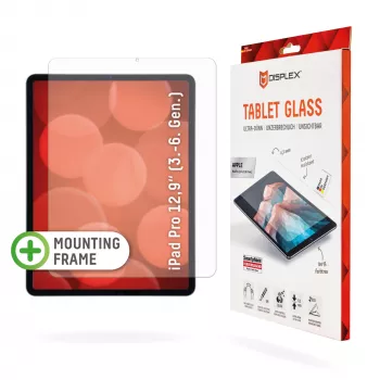 Displex Tablet Glass (9H), apsauginis stiklas Apple iPad Pro 12,9'' (3./4./5./6. kart.), Eco montavimo rėmelis, nedūžtantis, itin plonas, nematomas
