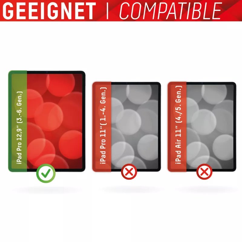 Displex Tablet Glass (9H), apsauginis stiklas Apple iPad Pro 12,9'' (3./4./5./6. kart.), Eco montavimo rėmelis, nedūžtantis, itin plonas, nematomas