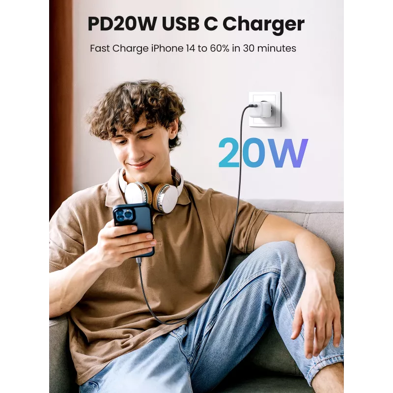 Vidinis įkroviklis Ugreen 15324 Universal White AC 1 USB Type-C prievadas 20 W
