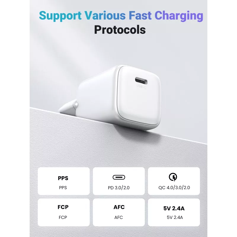 Vidinis įkroviklis Ugreen 15324 Universal White AC 1 USB Type-C prievadas 20 W