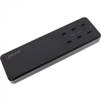 InLine 31516I kelių prievadų maitinimo blokas, 6x USB-C, PD 3.0, GaN, juodas