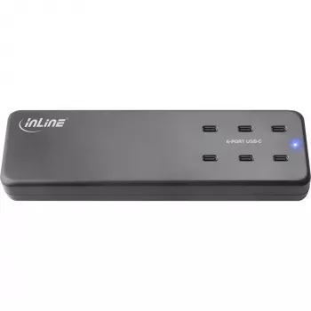 InLine 31516I kelių prievadų maitinimo blokas, 6x USB-C, PD 3.0, GaN, juodas