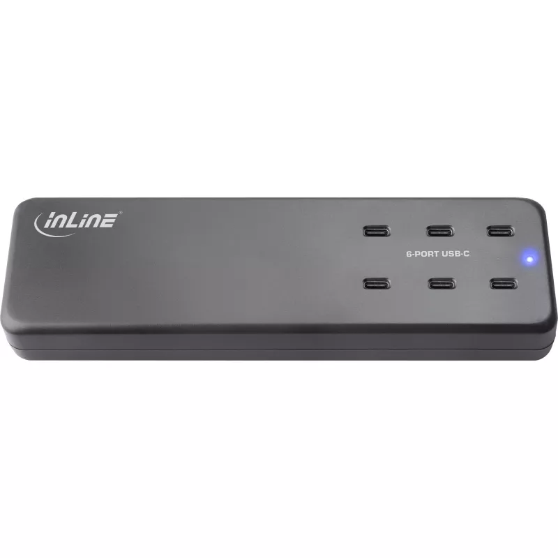 InLine 31516I kelių prievadų maitinimo blokas, 6x USB-C, PD 3.0, GaN, juodas