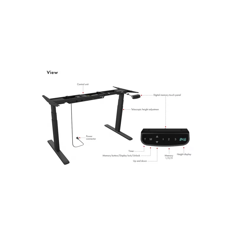 Elektrinis reguliuojamo aukščio stalų pagrindas ICY BOX IB-EW205B-T