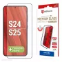 Displex Full Cover apsauginis stiklas (10H) Samsung Galaxy S24/S25, su Eco montavimo rėmeliu, pilnas dengimas
