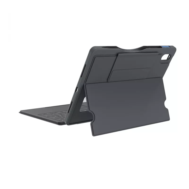 ASTAR DEQSTER Smart Rugged Touch Plus klaviatūra, skirta iPad 10,9 colio — QWERTZ vokiškas išdėstymas, mechaniniai jungikliai, Smart Connector dokas, pilka