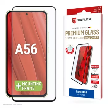 Displex Premium Screen Protector (Full Cover, 10H), skirtas Samsung Galaxy A56, su Eco montavimo rėmeliu