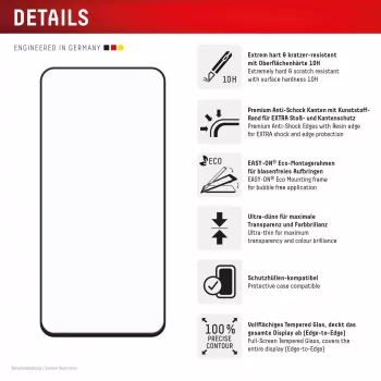 Displex Premium Screen Protector (Full Cover, 10H), skirtas Samsung Galaxy A56, su Eco montavimo rėmeliu
