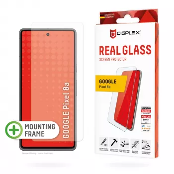 Displex Screen Protector (10H) skirta Google Pixel 8a, su EASY-ON® Eco montavimo rėmeliu, atspari įbrėžimams