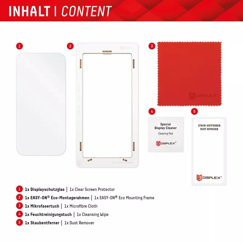 Displex Screen Protector (10H) skirta Google Pixel 8a, su EASY-ON® Eco montavimo rėmeliu, atspari įbrėžimams