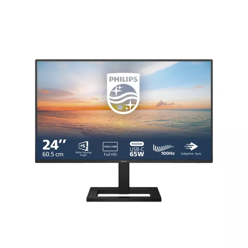 Philips 1000 serijos 24E1N1300AE/00 kompiuterio monitorius 60,5 cm (23,8 col.) 1920 x 1080 pikselių Full HD LCD juodas