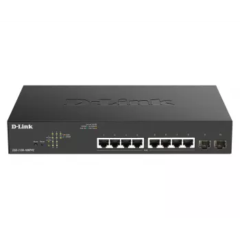 D-Link DGS-1100-10MPV2 valdomas L2 Gigabit Ethernet komutatorius su PoE, 1U, juodas