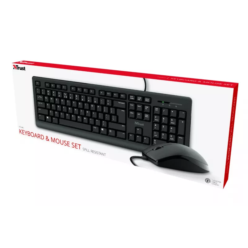 Trust Primo klaviatūra su pele, biuro, USB, vokiškas išdėstymas, juoda