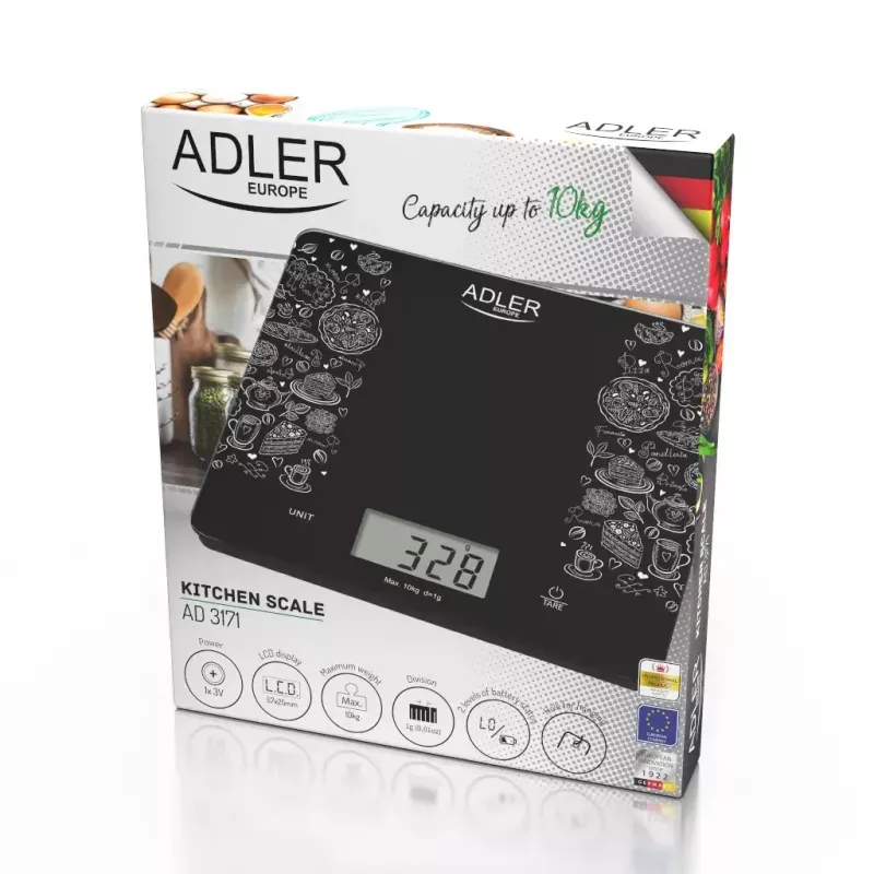 Virtuvinės elektroninės svarstyklės Adler AD 3171