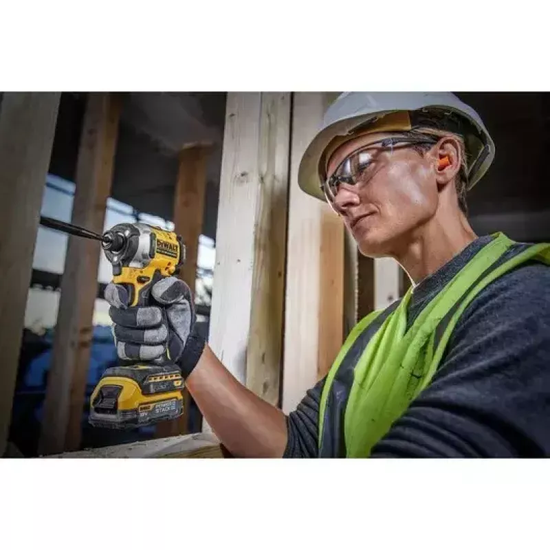 DeWALT DCF850E2T-QW akumuliatorinis smūginis suktuvas 1/4", 18 V, 2x 1,7 Ah Powerstack akumuliatoriai, TSTAK dėklas, juodas
