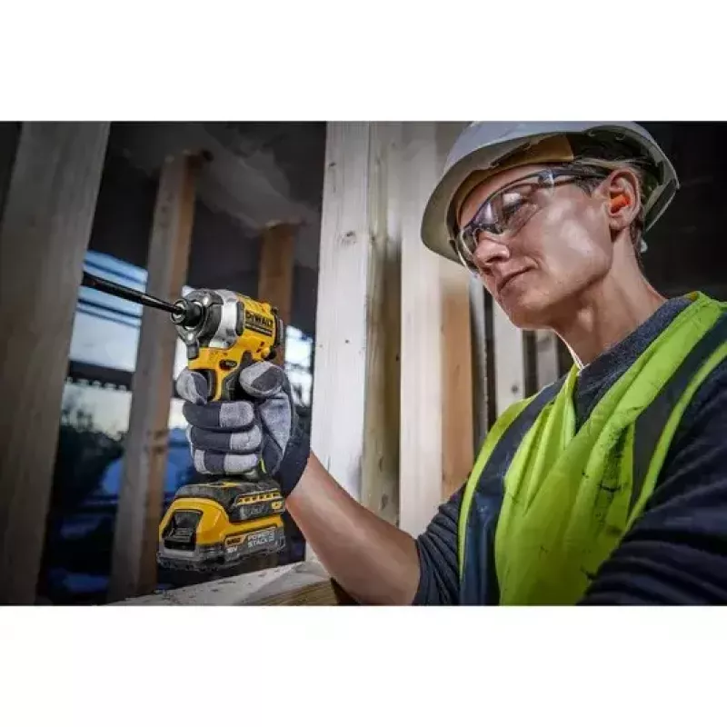 DeWALT DCF850E2T-QW akumuliatorinis smūginis suktuvas 1/4", 18 V, 2x 1,7 Ah Powerstack akumuliatoriai, TSTAK dėklas, juodas