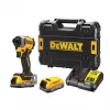 DeWALT DCF850E2T-QW akumuliatorinis smūginis suktuvas 1/4", 18 V, 2x 1,7 Ah Powerstack akumuliatoriai, TSTAK dėklas, juodas