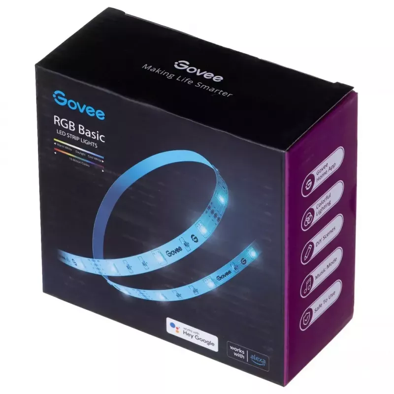 Govee RGB LED juostinis šviestuvas Basic Smart strip light Wi-Fi/Bluetooth 12 W