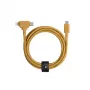 USB laidas native union Belt Cable Duo 1,5 m USB-C į USB-C/Lightning geltonas