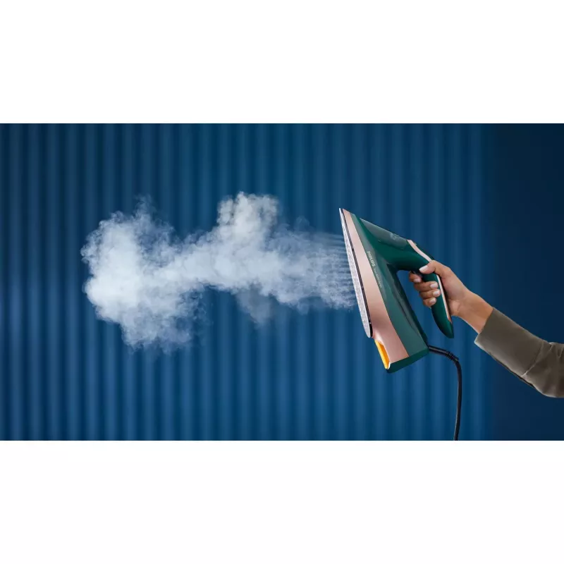 Lyginimo lygintuvas Philips DST8030/70 — 3000 W, SteamGlide Elite padas, 0.35 L bakelis, 1,78 kg, vertikalus garas, žalia
