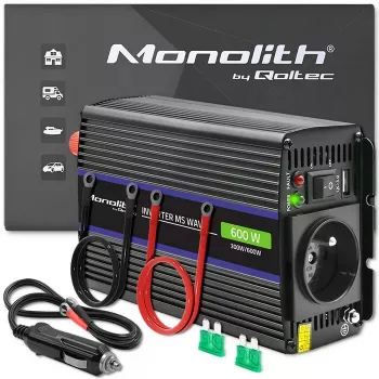 QOLTEC Monolith 600 MS Wave keitiklis 12V į 230V 600W, grynoji sinusinė banga