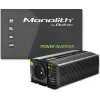 Įtampos keitiklis QOLTEC Monolith 600 W – 12 V į 230 V, USB PD 18 W, automobiliui/patalpoms, juodas