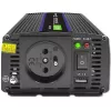 Įtampos keitiklis QOLTEC Monolith 600 W – 12 V į 230 V, USB PD 18 W, automobiliui/patalpoms, juodas