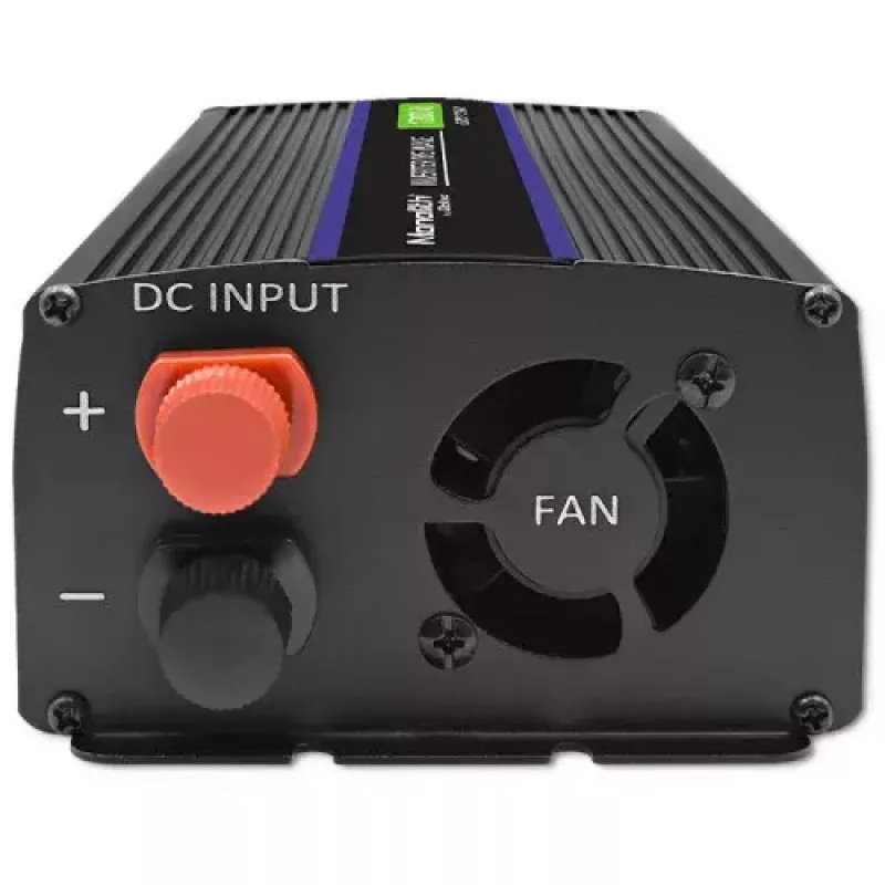 Įtampos keitiklis QOLTEC Monolith 600 W – 12 V į 230 V, USB PD 18 W, automobiliui/patalpoms, juodas