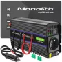 Įtampos keitiklis QOLTEC Monolith 600 W – 12 V į 230 V, USB PD 18 W, automobiliui/patalpoms, juodas