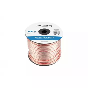 Garsiakalbio kabelis LANBERG SC-2X10-10CC-1000-TR 2×1,0 mm² 100 m permatomas